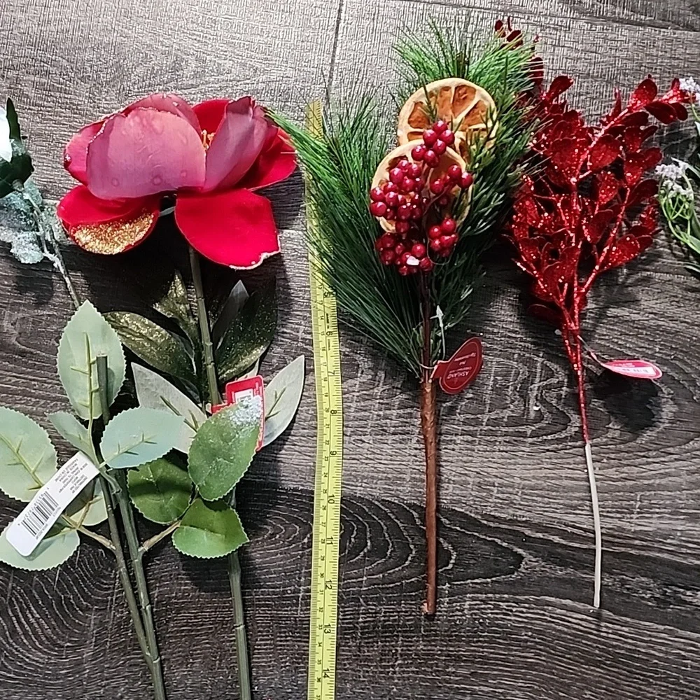 9x Ashland faux floral Stems / Picks